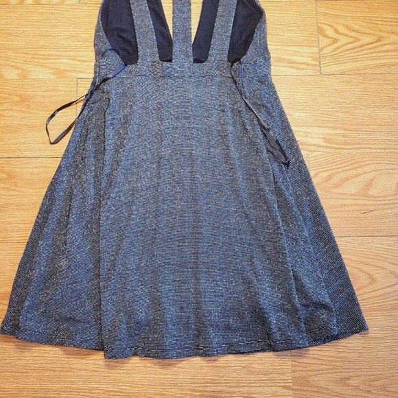 Free People Dance Of The Night Metallic Silver V Neck Mini Dress Size Small - Picture 10 of 16